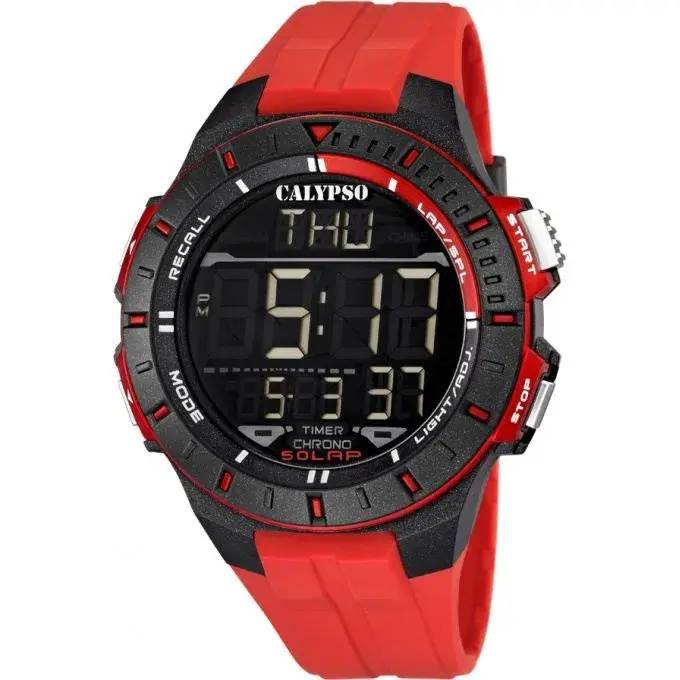 Montre silicone rouge et noir - K5607-5 - Calypso Watches