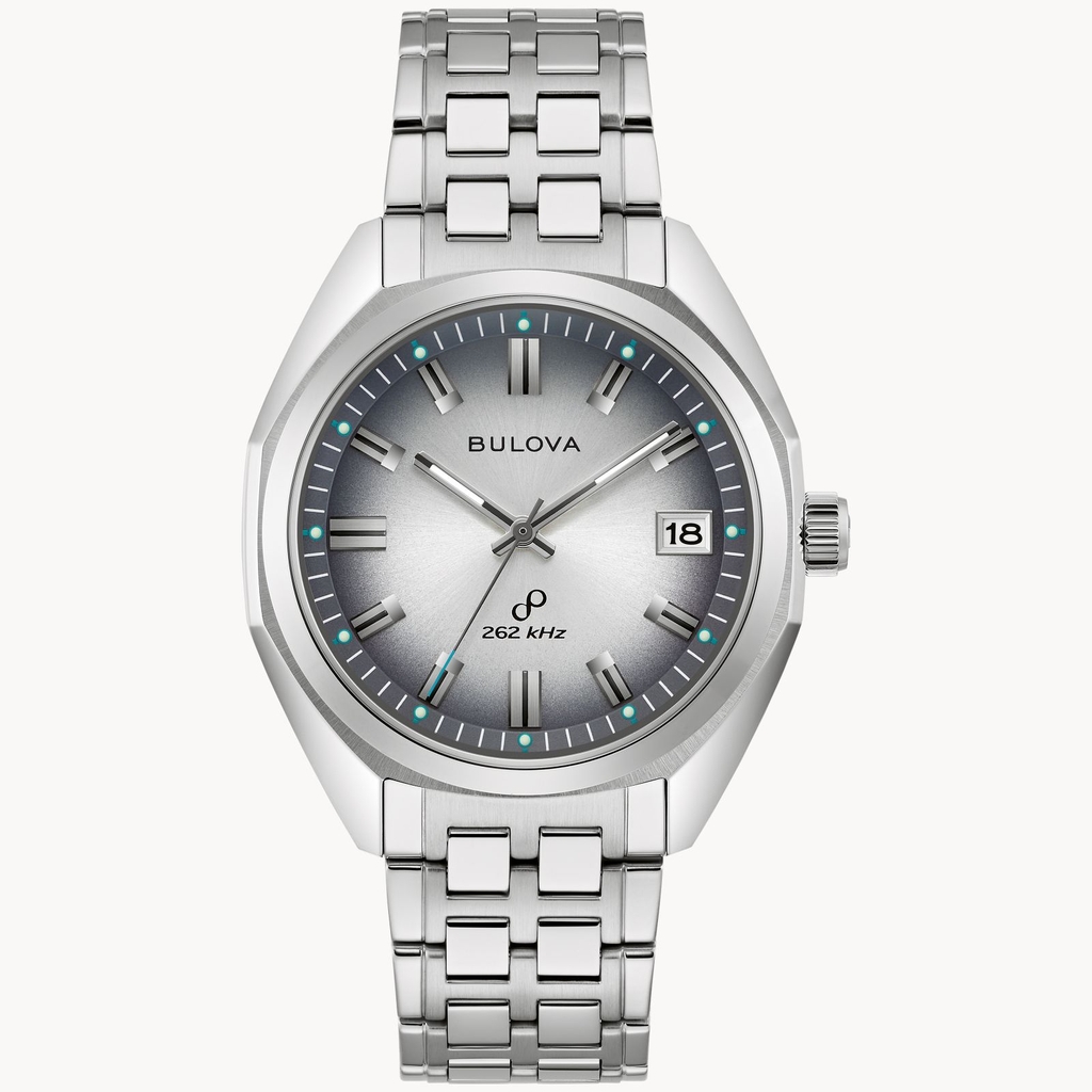Montre Jet Star 262 kHz, acier inoxydable, fond gris - 96B472 - Bulova