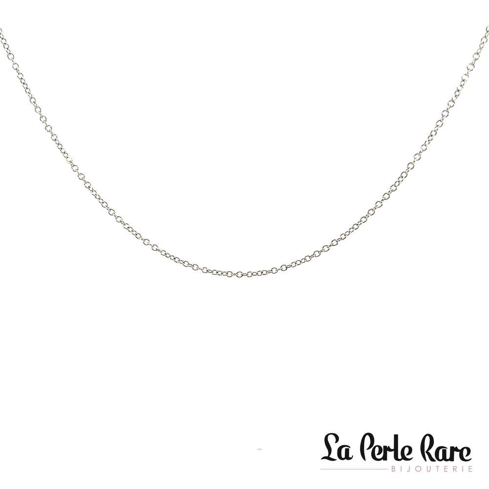 Chaîne rolo, or blanc 10 carats - 901-20 - Exclusivités