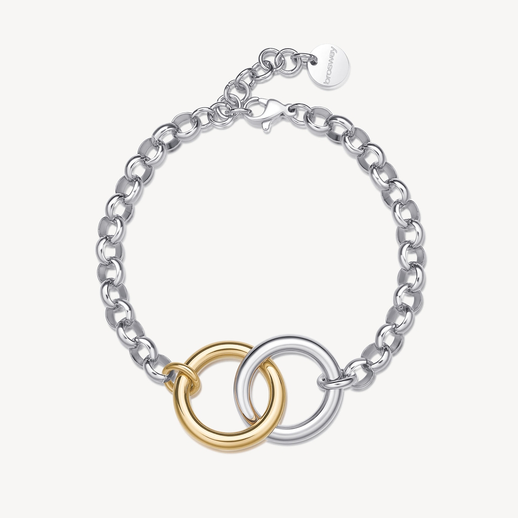 Bracelet acier inoxydable 2 tons (blanc et jaune) - BAU11 - Brosway Italia