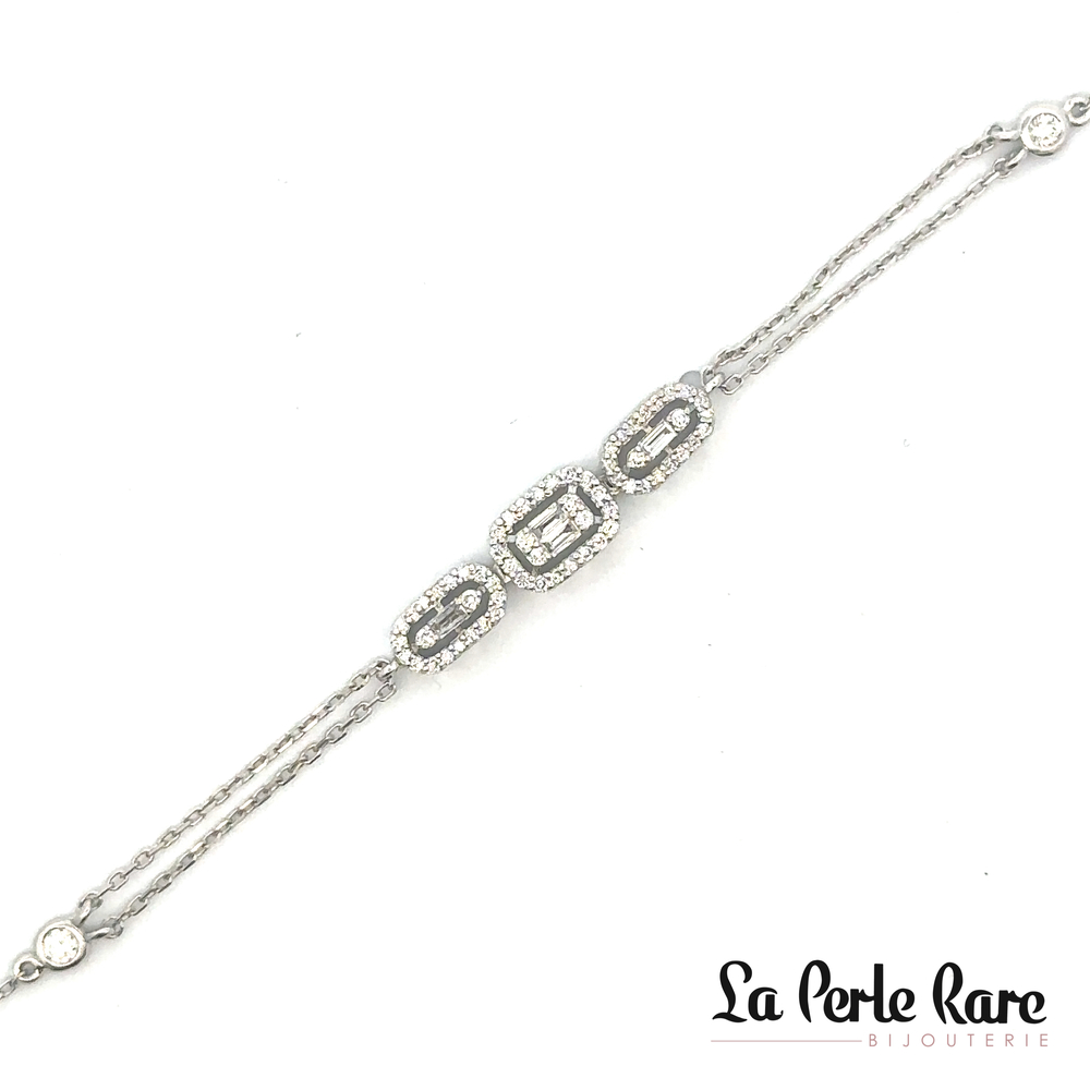 Bracelet or blanc, 24 pts dia tot, f/g - si - PBL3155 - Exclusivités