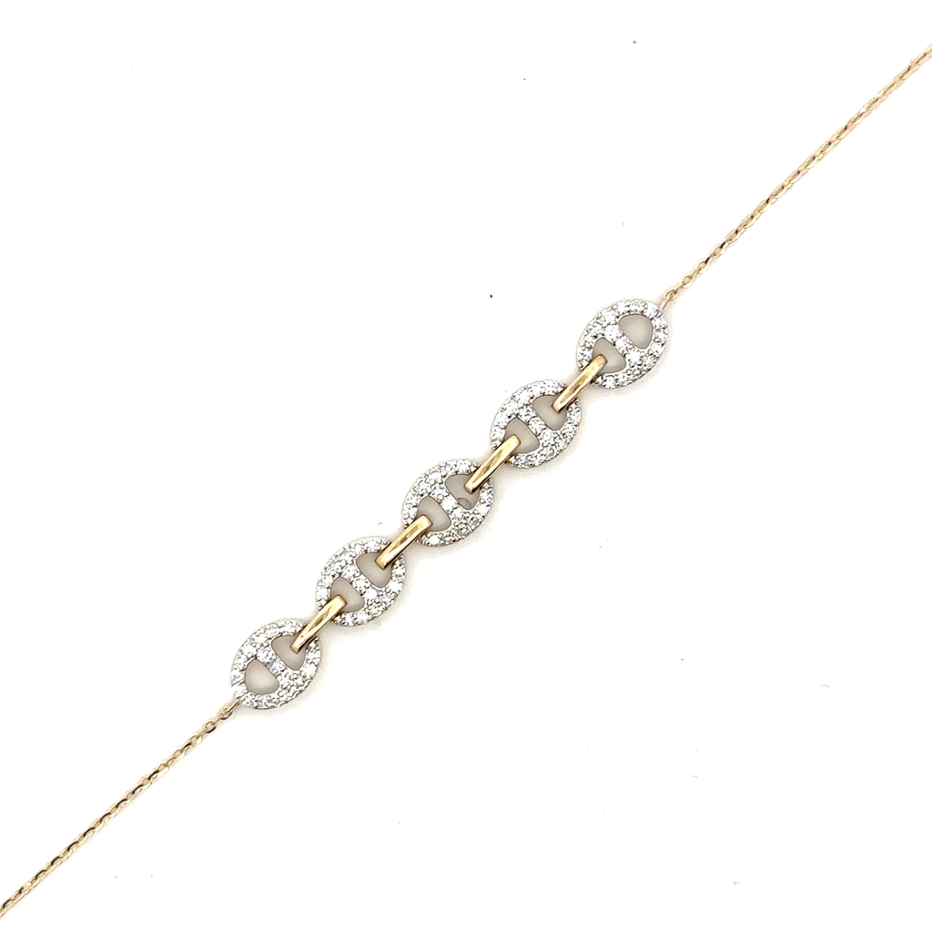 Bracelet or jaune 10 carats, 45 points de diamant de laboratoire total, VS/EF, certificat - LGB42594-45 - Exclusivités