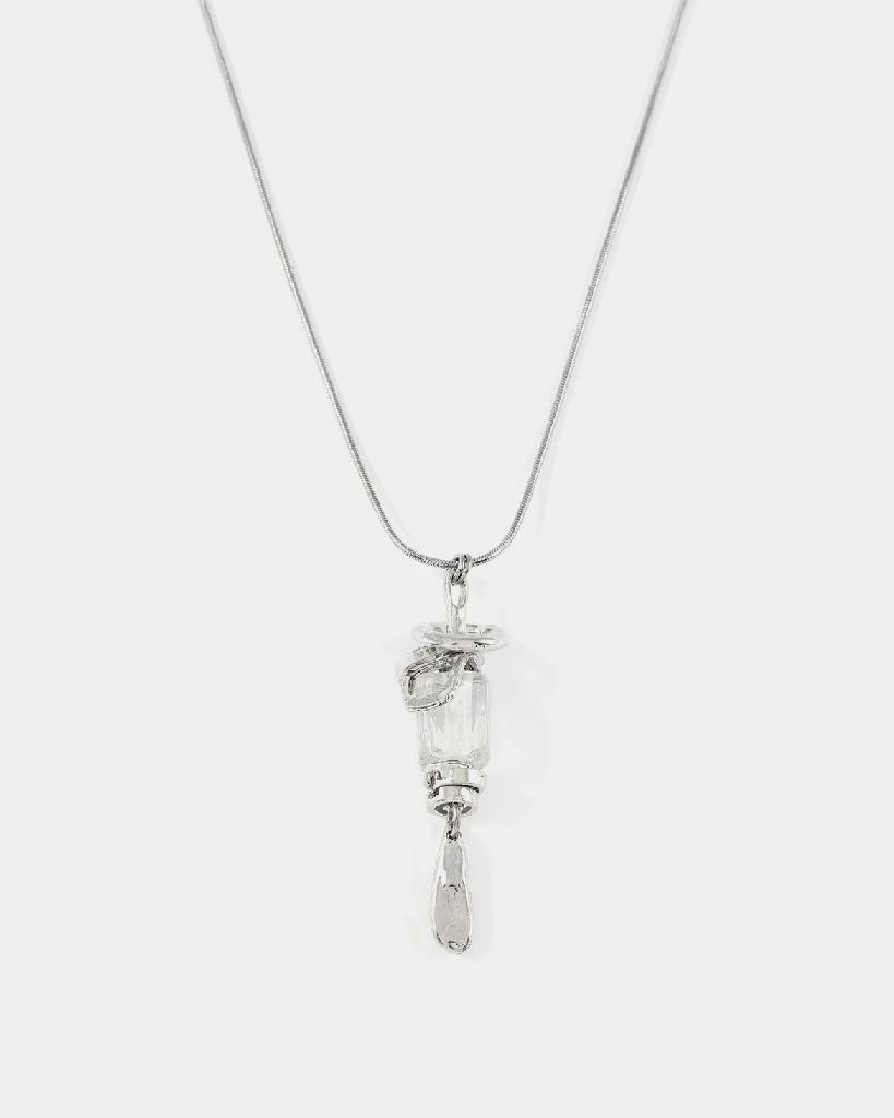 Collier acier inoxydable, étain, verre - GLIESE-POLAIRE - Anne-marie Chagnon