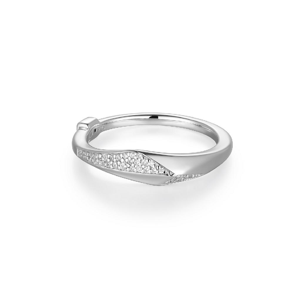Bague argent rhodié, zircons incolores - R4LAK500A8 - Elle