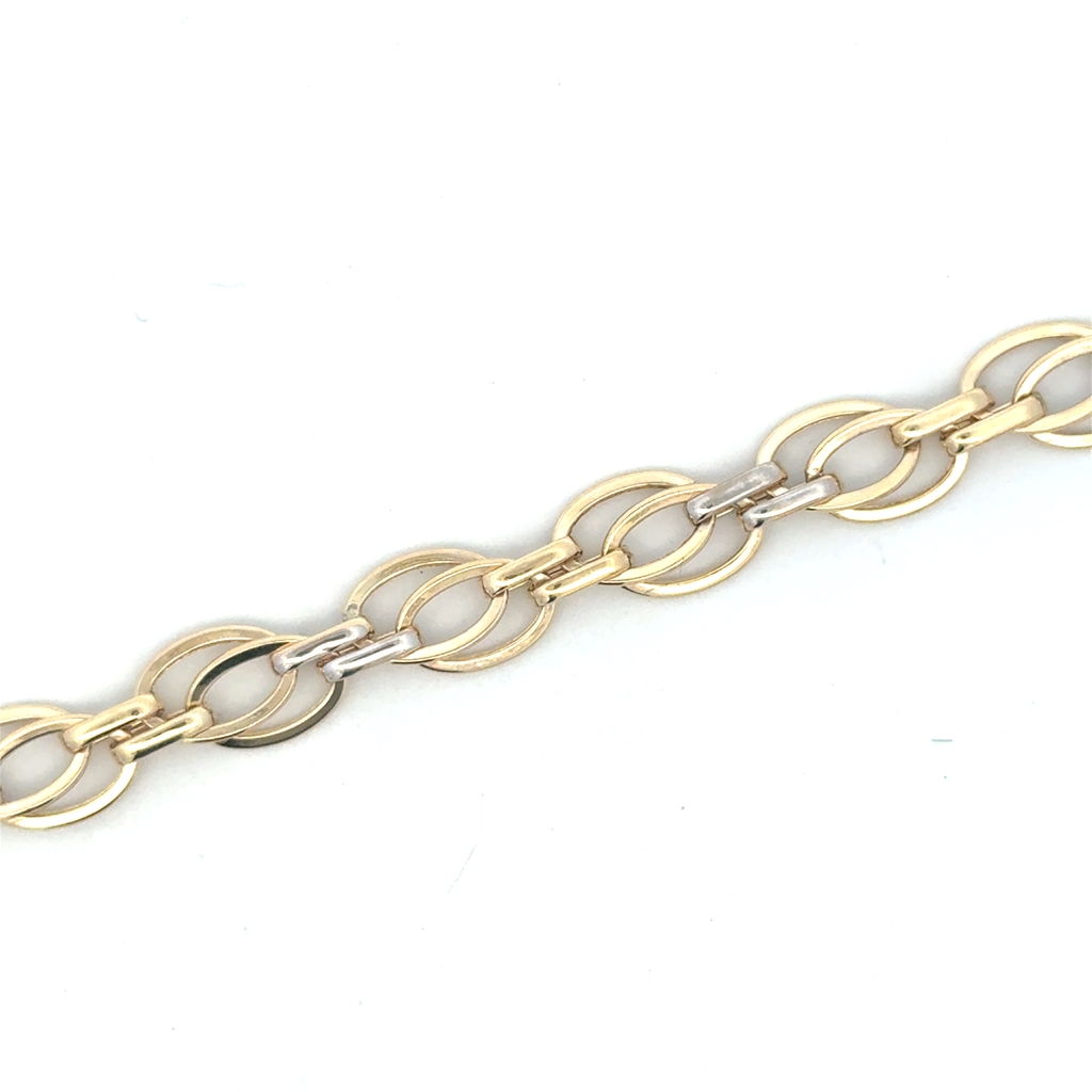Bracelet or 2 tons (jaune et blanc) 10 carats