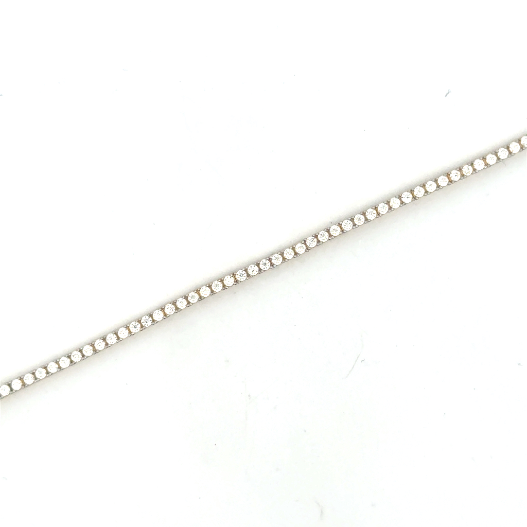 Bracelet tennis, or jaune 10 carats, zircons incolores Bracelet tennis, or jaune 10 carats, zircons incolores