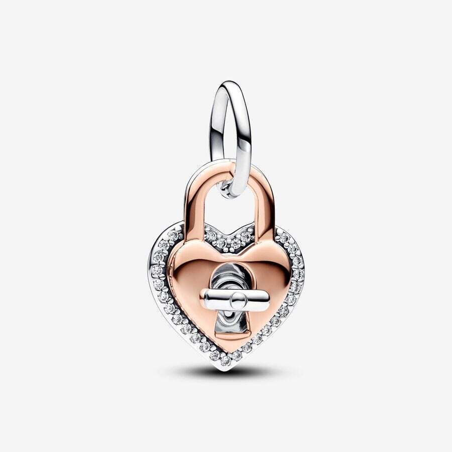 Bille double coeurs, Pandora Rose, argent, zircons - 783079C01 - Pandora