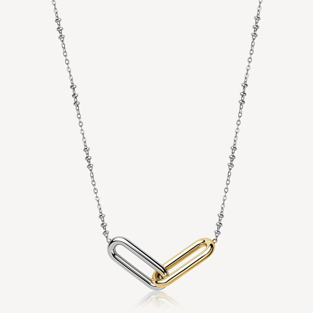 Collier Emphasis, acier inoxydable 2 tons (blanc et jaune)