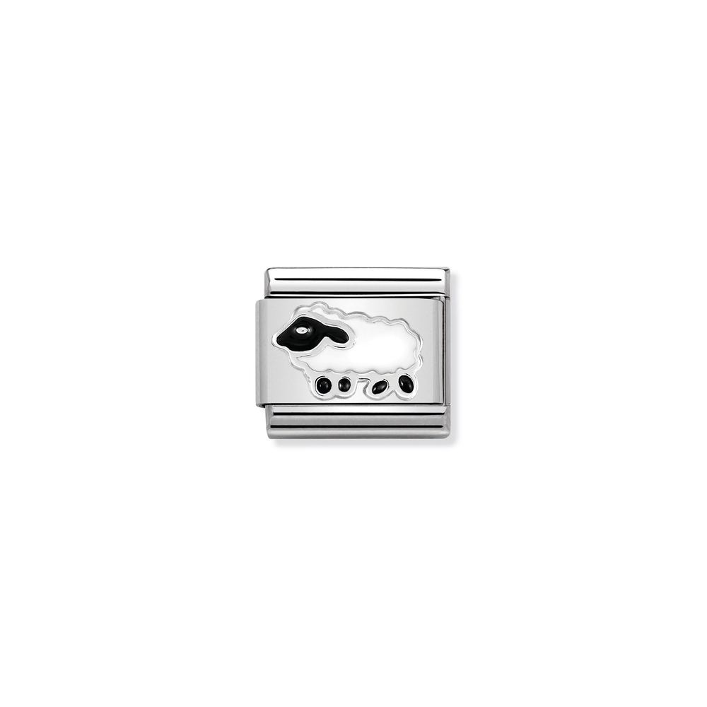 Maille classique mouton, acier inoxydable, argent, émail - 33020420 - NOMINATION