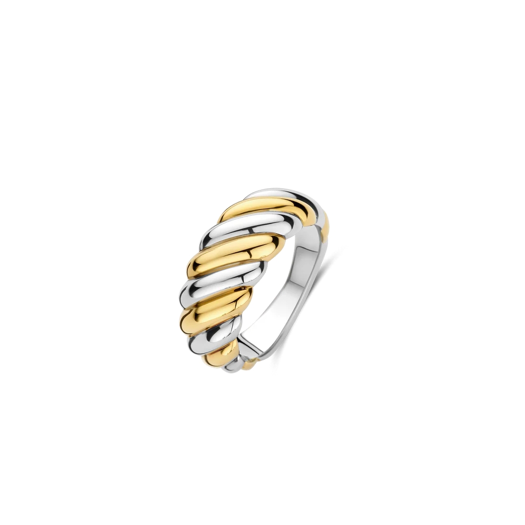 Bague argent 2 tons (blanc et jaune) - 12379SY-54 - Ti Sento