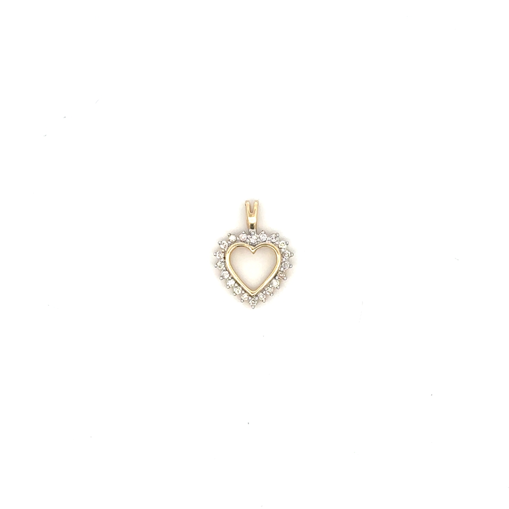 Pendentif coeur, or jaune 10 carats, 15 points de diamant total - SKP30841-15D - Exclusivités