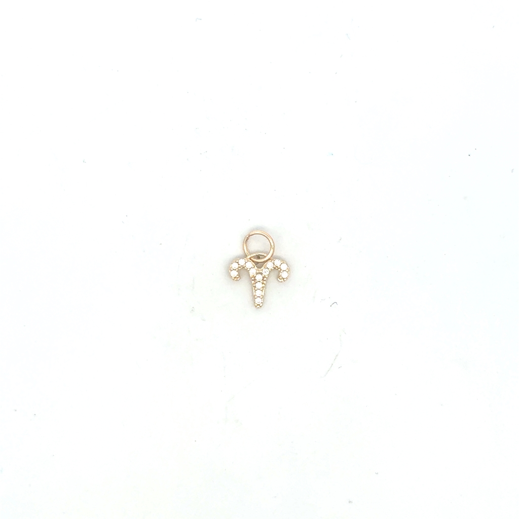 Pendentif zodiaque Bélier, or jaune 10 carats, zircons incolores - 14293-BELIER - Exclusivités