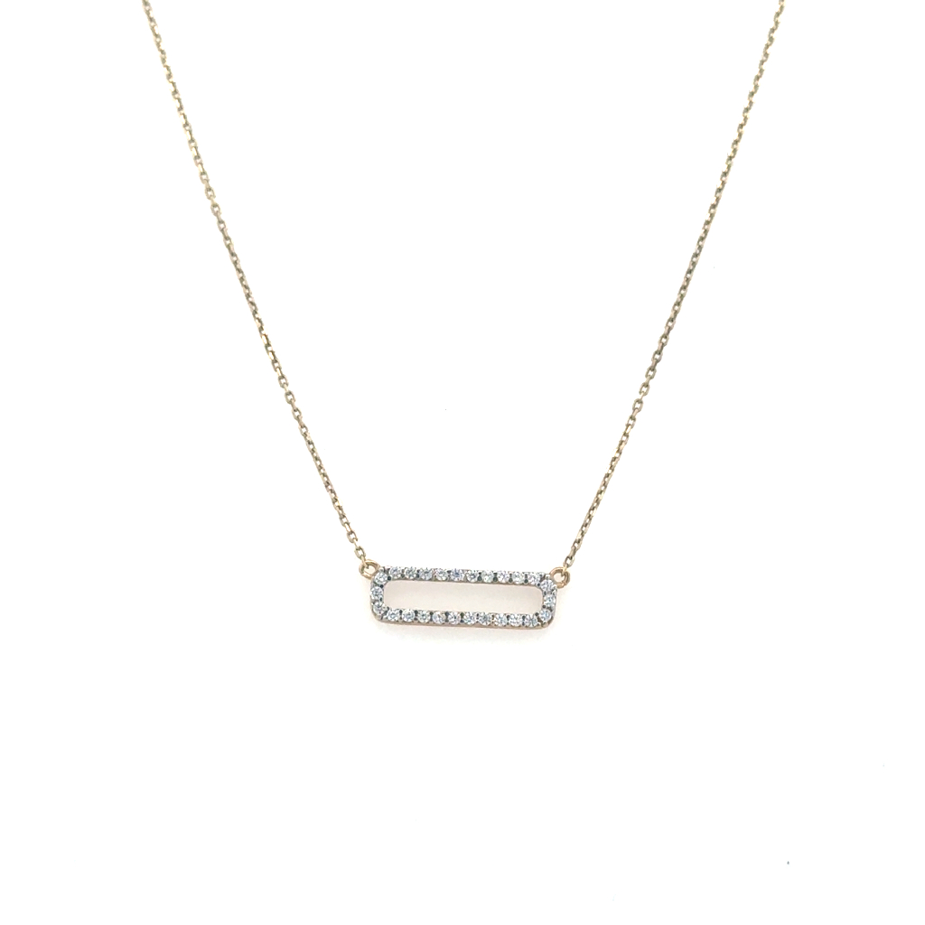 Collier or jaune 10 carats, zircons incolores