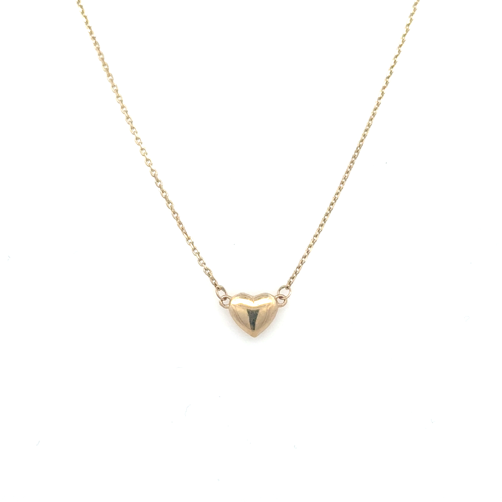 Collier coeur, or jaune 10 carats