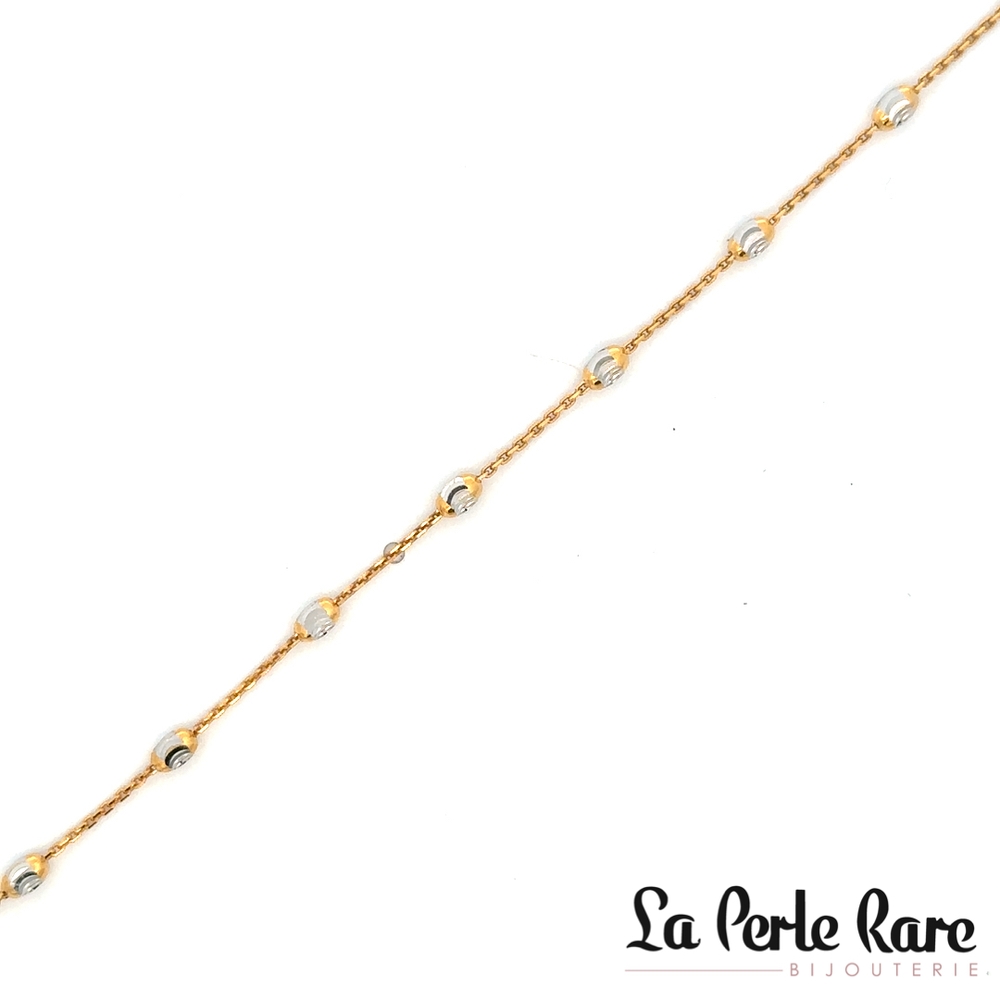 Bracelet or 2 tons (jaune et blanc) 10 carats - LPR-2902-7 - Exclusivités