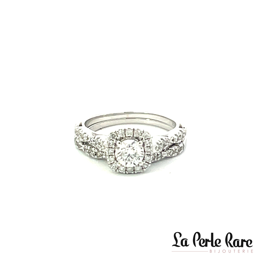 Alliances or blanc, 100 pts dia tot, certificat - SKR39012-100GR - Sk Diamonds