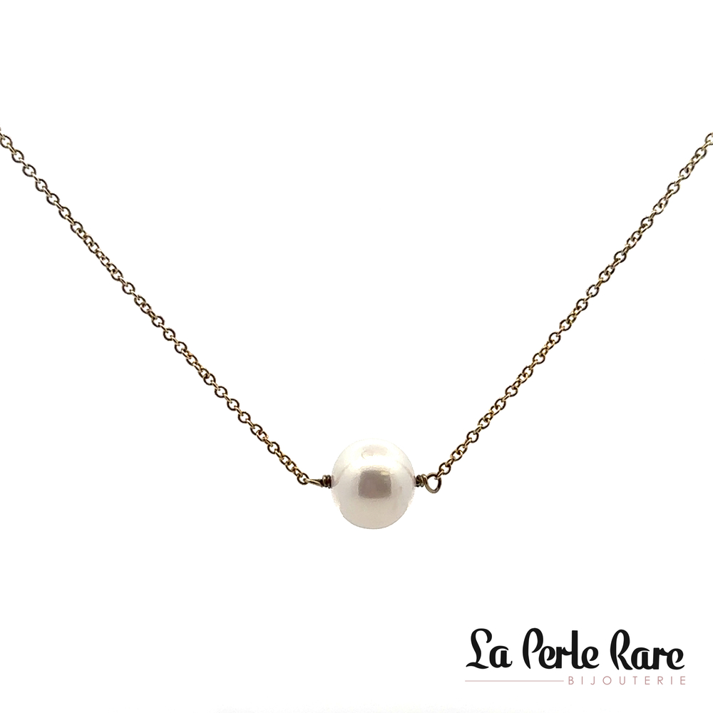 Pend doré perle d'eau douce 9-10 mm - NF56948W18-1 - Nishi Pearls