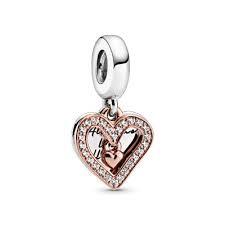 Bille coeur dessiné à la main scintillant, cz incolores pandora rose - 788693C01 - Pandora