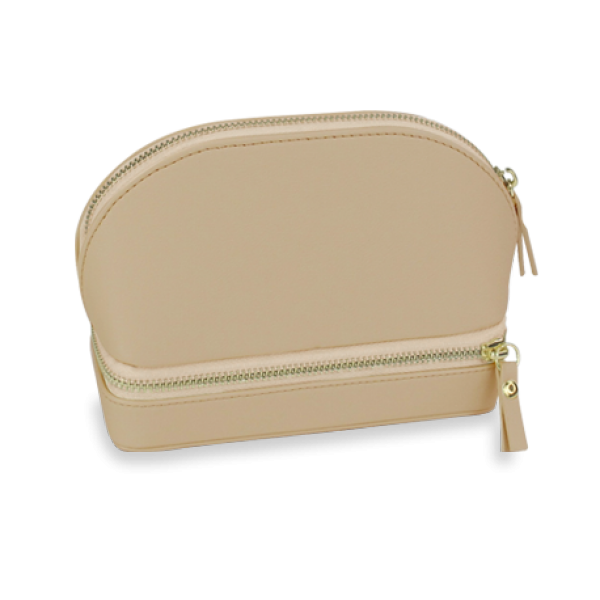 Coffre à bijoux de voyage, Duo, cuir beige - 0051844 - Exclusivités