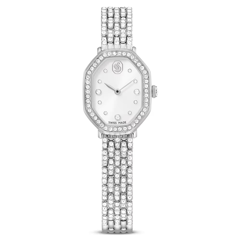 Watch Dextera octagonale, métal, clear crystals