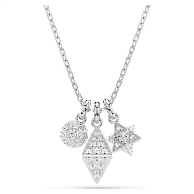 Collier à pendentifs, métal rhodié, cristaux blancs - 5700288 - Swarovski