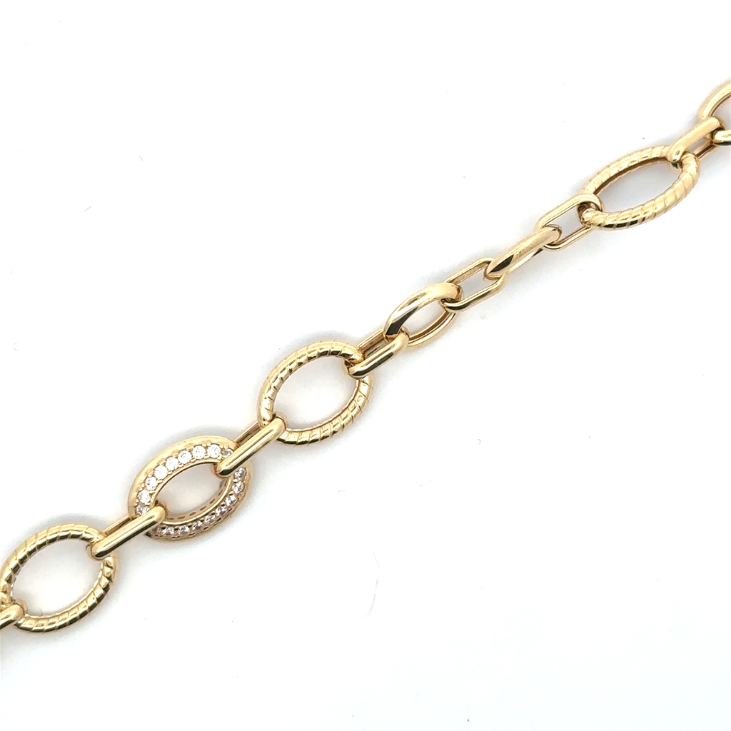 10k yellow gold bracelet with clear cubic zirconia - LPR-2941-7.5 - Exclusivity