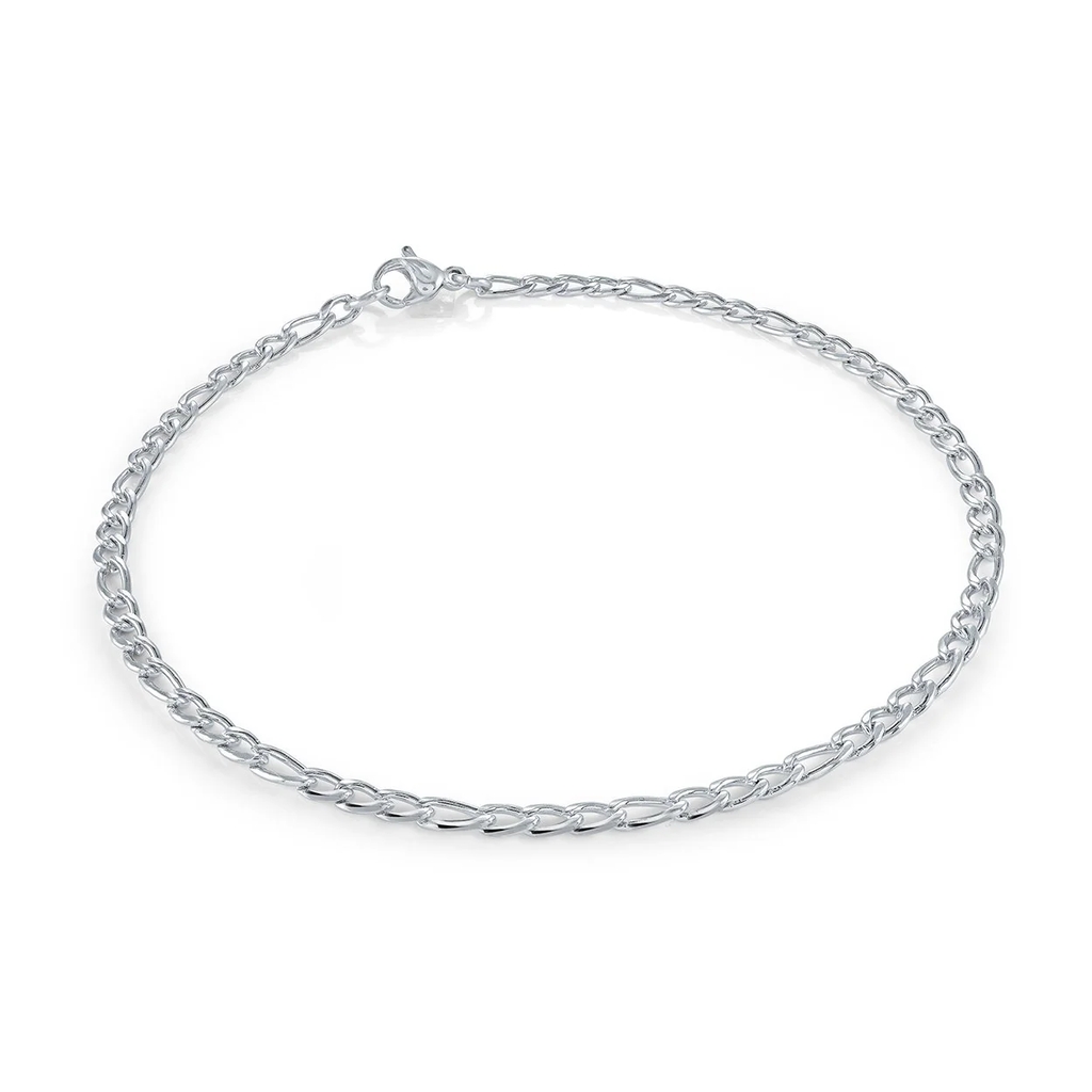 Bracelet figaro, acier inoxydable, 3 millimètres