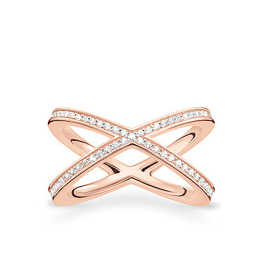 Bague femme en argent rosé avec zircons - TR21384161452 - Thomas Sabo