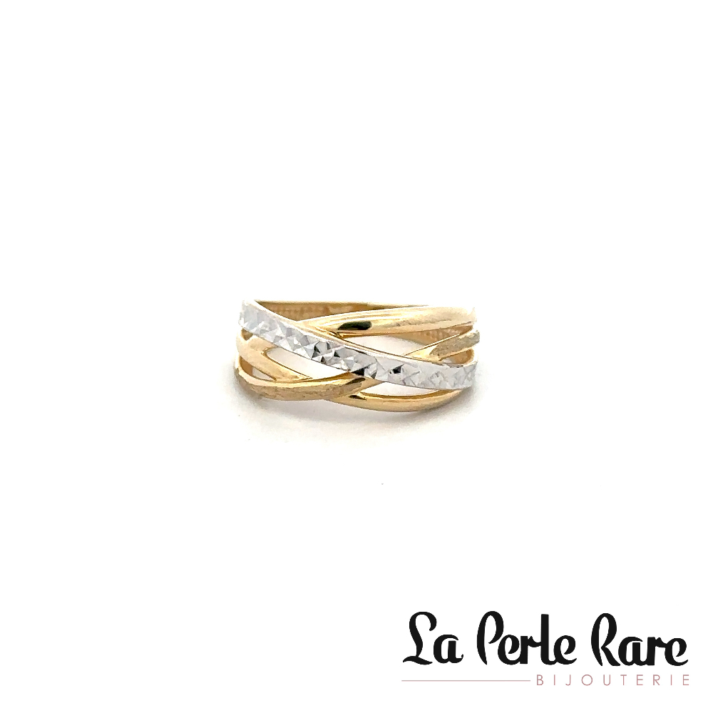 Bague or 2 tons (jaune/blanc) 10 carats - RD01-2411-2T - Exclusivités