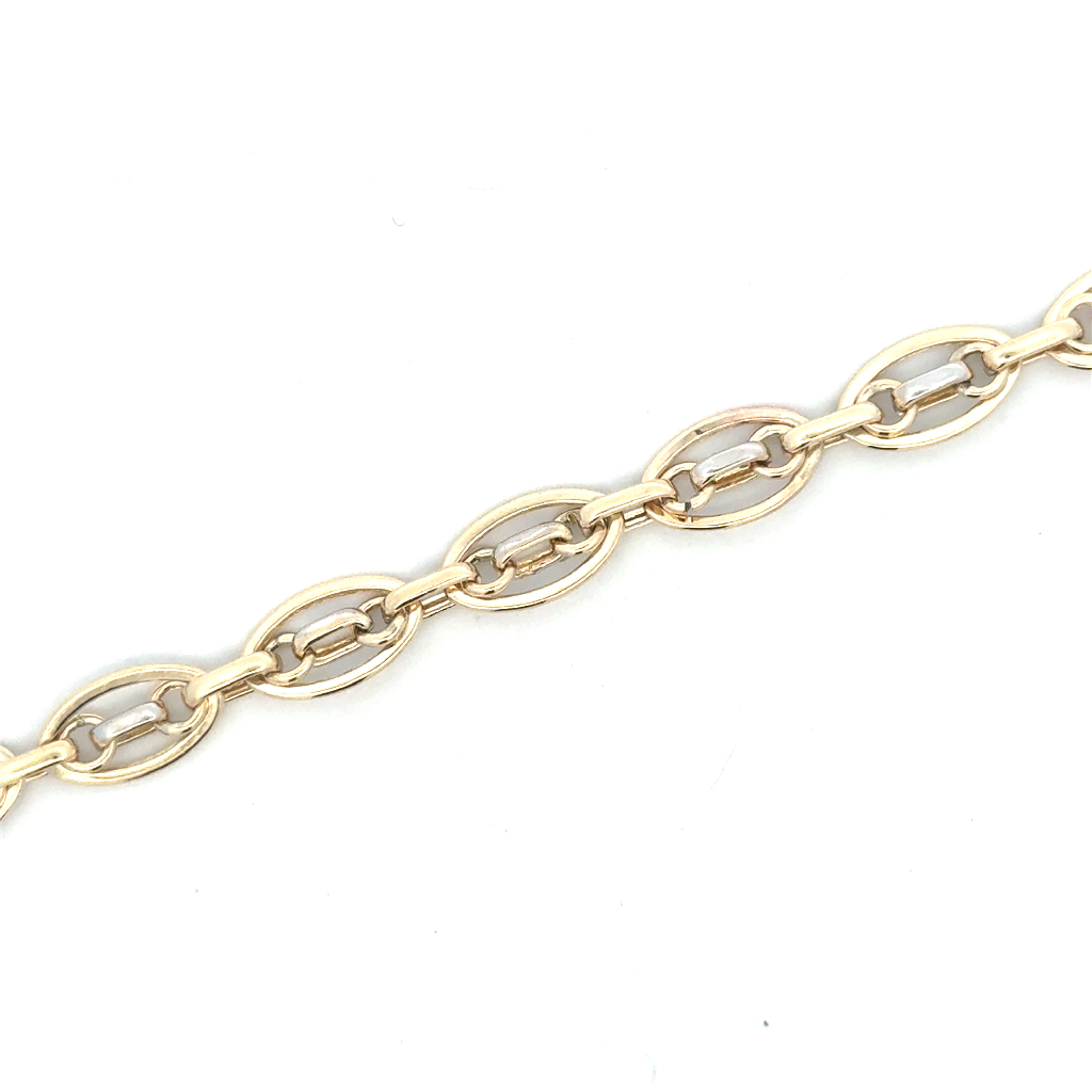 Bracelet or 2 tons (jaune et blanc) 10 carats