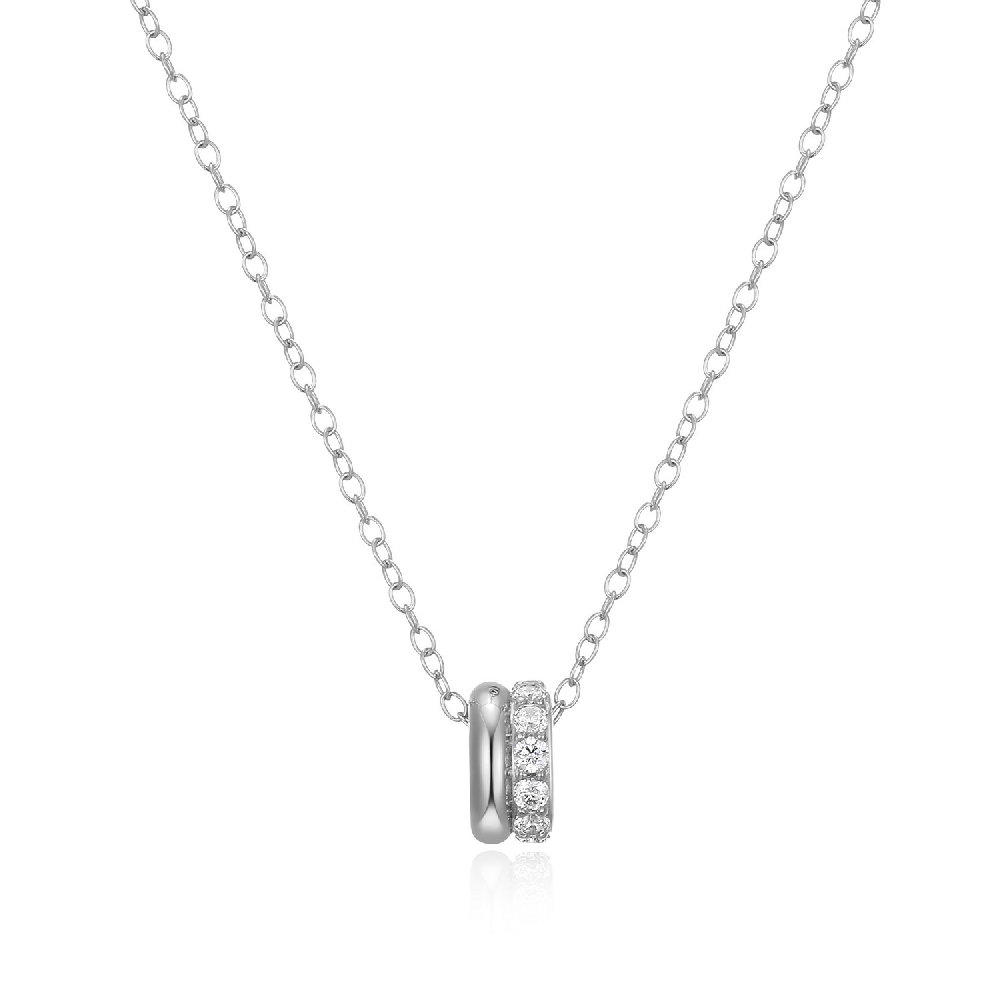 Pendentif argent rhodié, zircons incolores - R0LBYW0014 - Elle