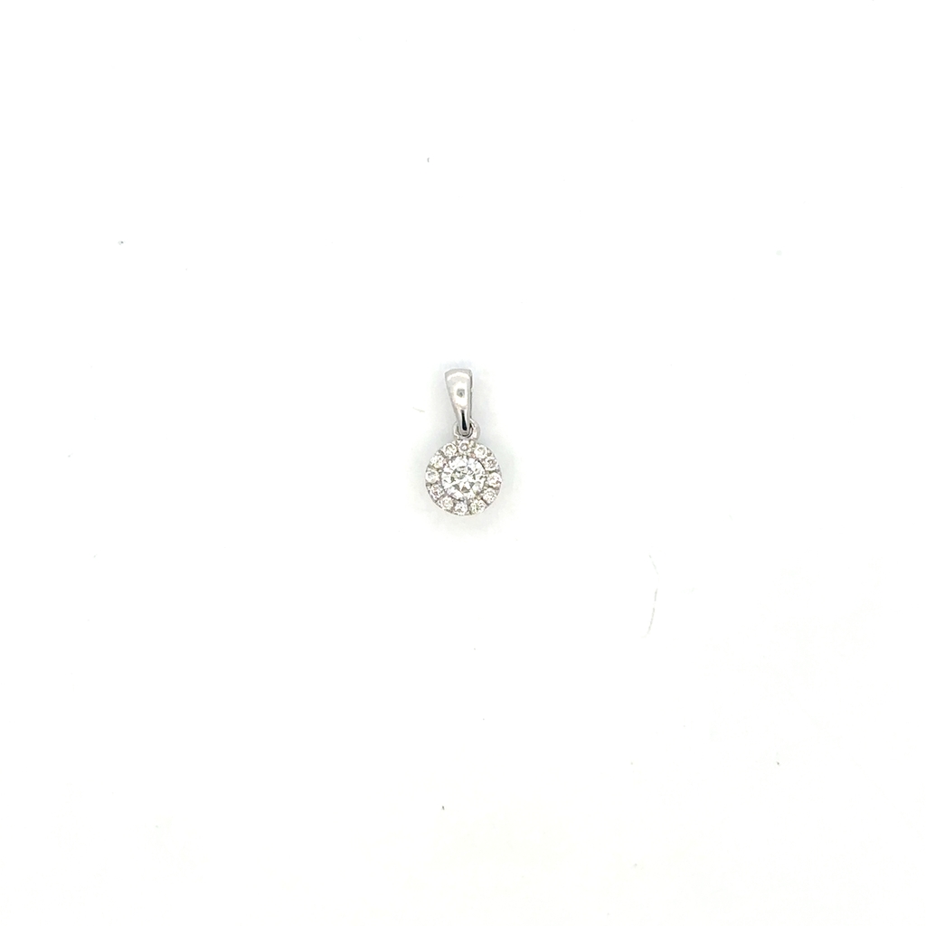 Pendentif solitaire, or blanc 14 carats, 25 points de diamant total - 41570 - Exclusivités