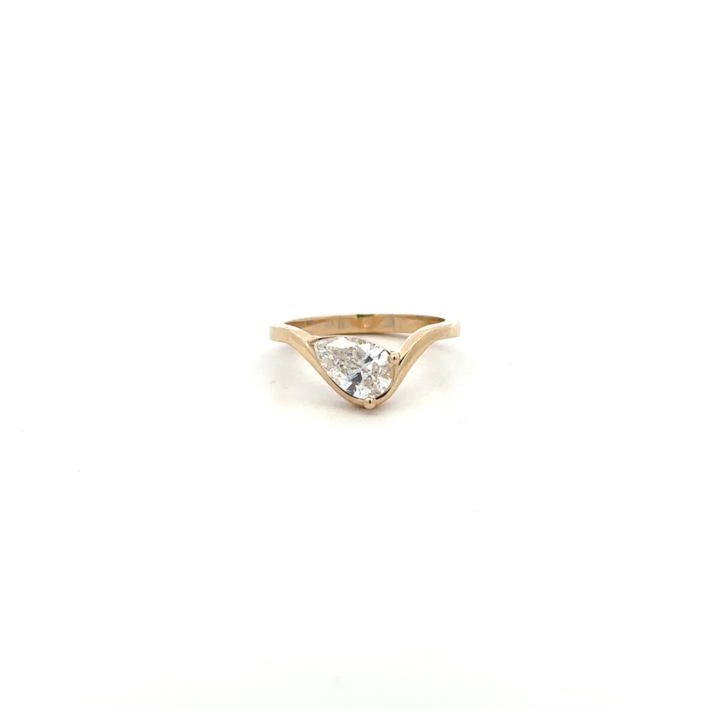 Bague or jaune 14 carats, diamant de laboratoire de 100 points, VS1/F - LPR-3026 - Exclusivités