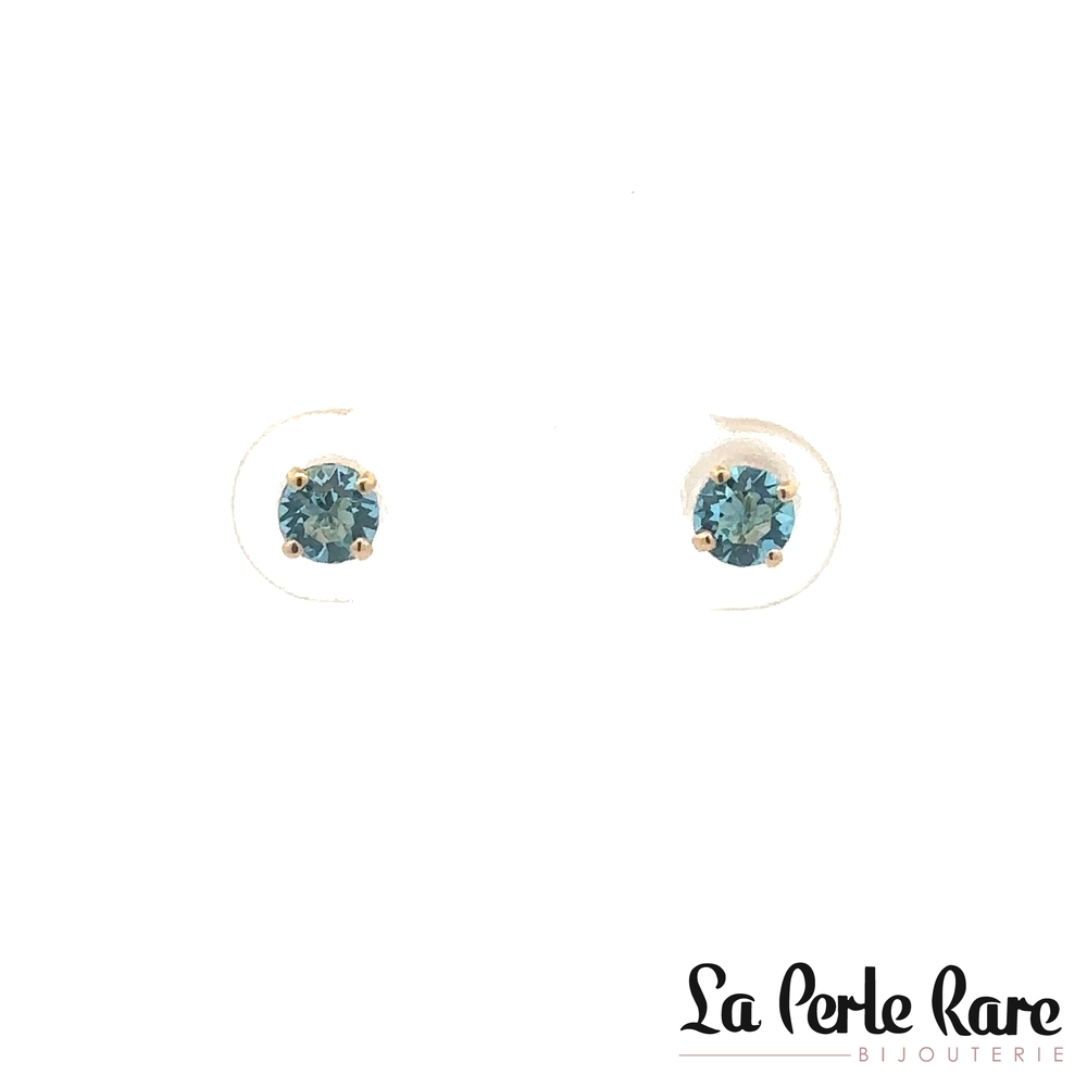 Bo fixes or jaune, zircons bleus pâle - 10123-4-MARS - Exclusivités