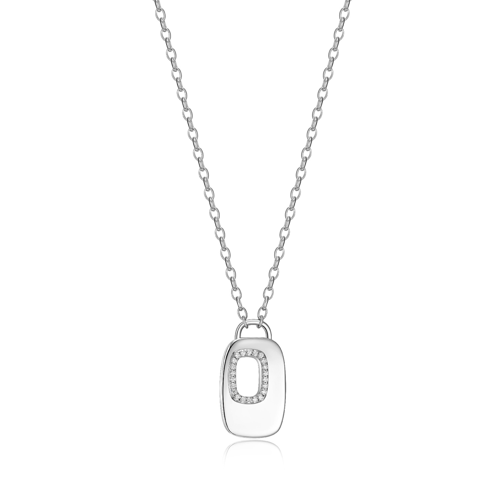 Collier argent rhodié, zircons - R0LBYE0046 - Elle