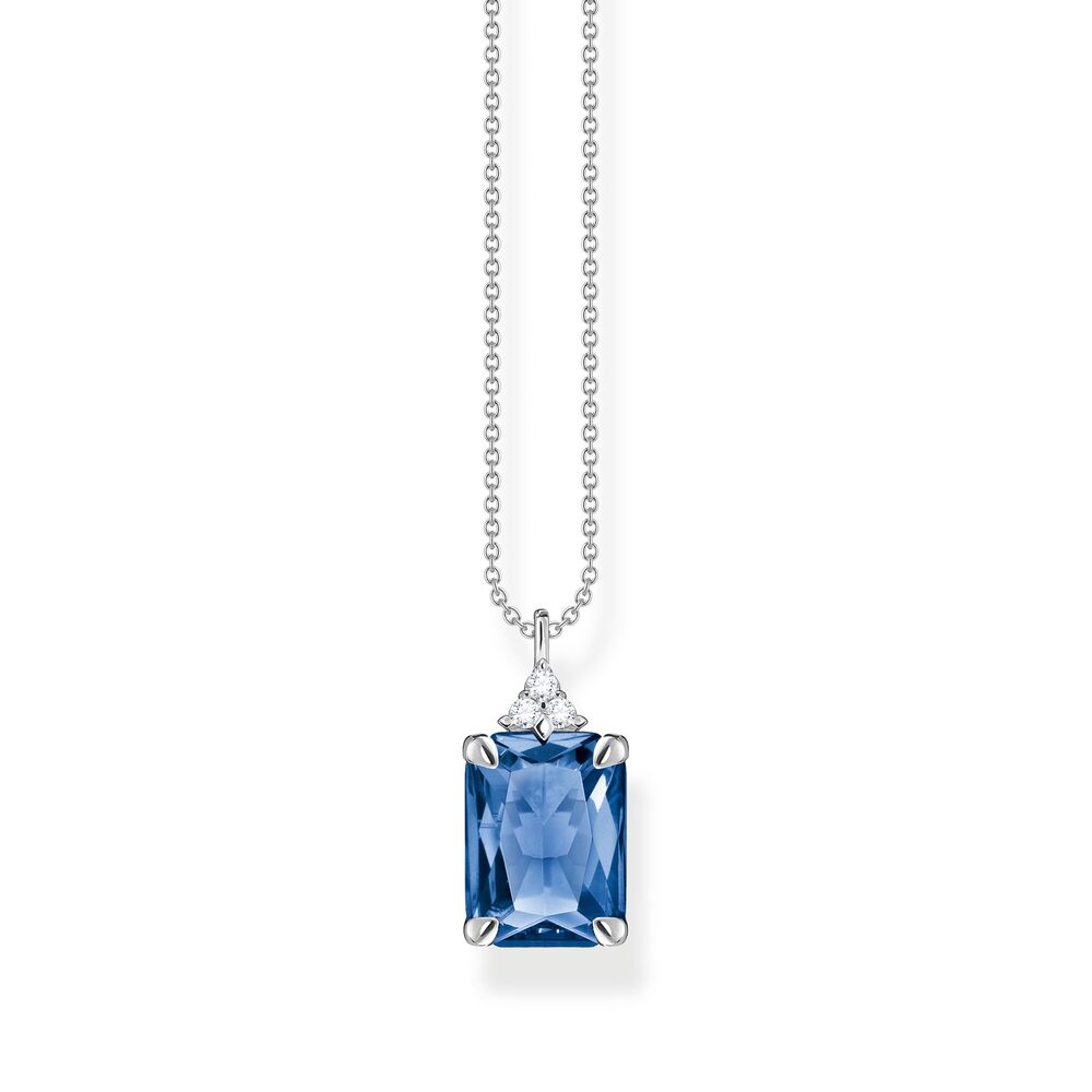 Pendentif argent, zircons bleu/blancs - KE2089-166-1-L45V - Thomas Sabo