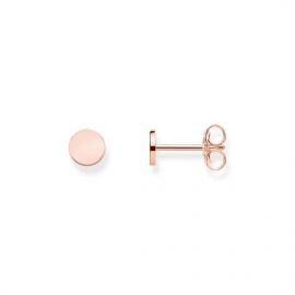 18 kt .925 golden rose gold round fixed earring, cz - H1969-415-12 - Thomas Sabo