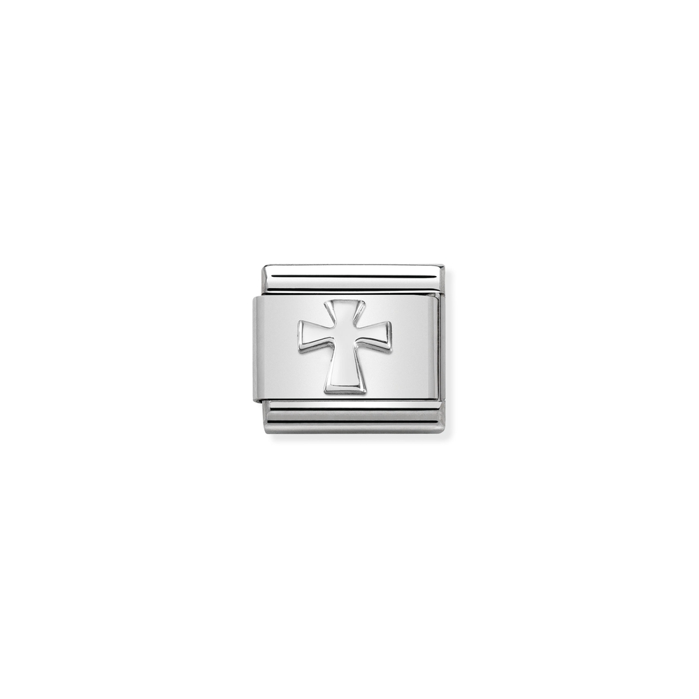 Maille classique croix, acier inoxydable, argent - 33010602 - NOMINATION
