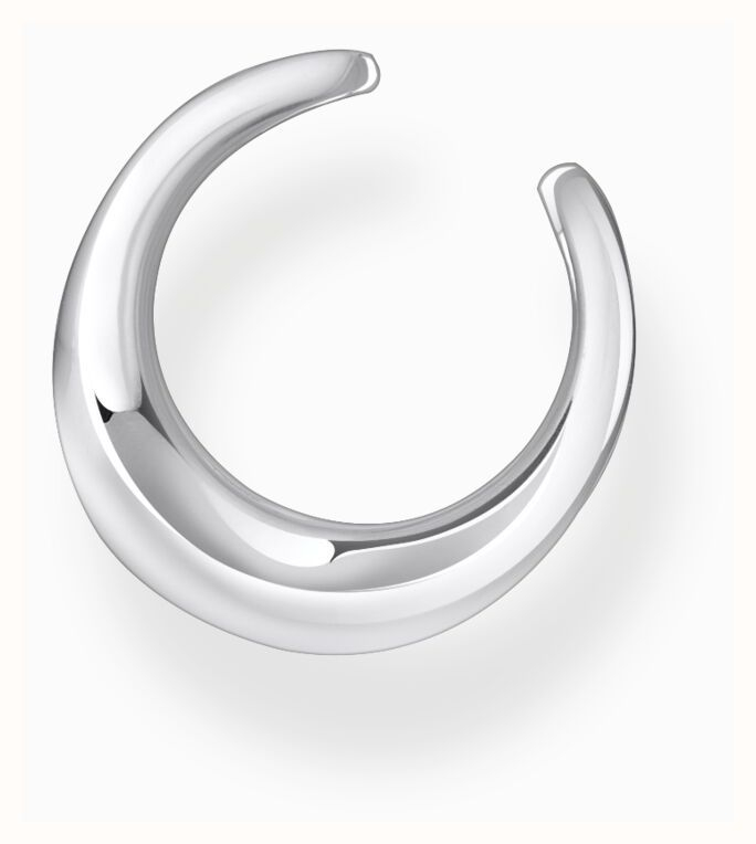 Manchette d'oreille forme organique, argent