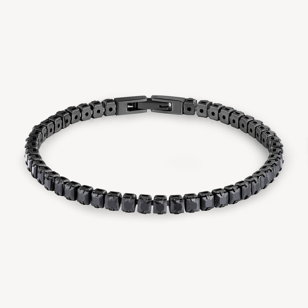 Bracelet tennis avant-garde, acier noir, zircons noirs - BVD21 - Brosway Italia