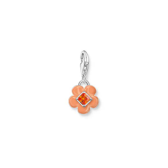 Charm fleur, argent, émail orange, zircon orange - 2029-041-8 - Thomas Sabo