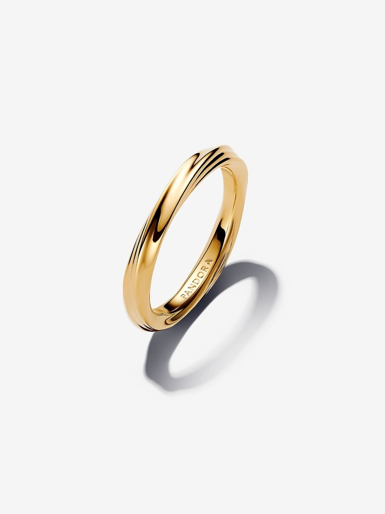 Bague torsadée, métal unique plaqué d'or 14 carats - 163888C00-52 - Pandora
