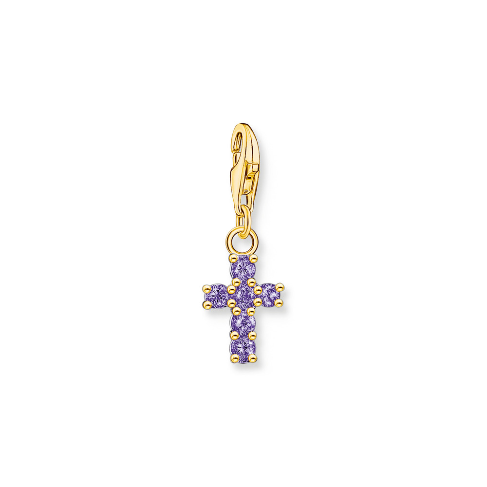 Charm croix, argent doré, zircons violets - 2036-414-13 - Thomas Sabo