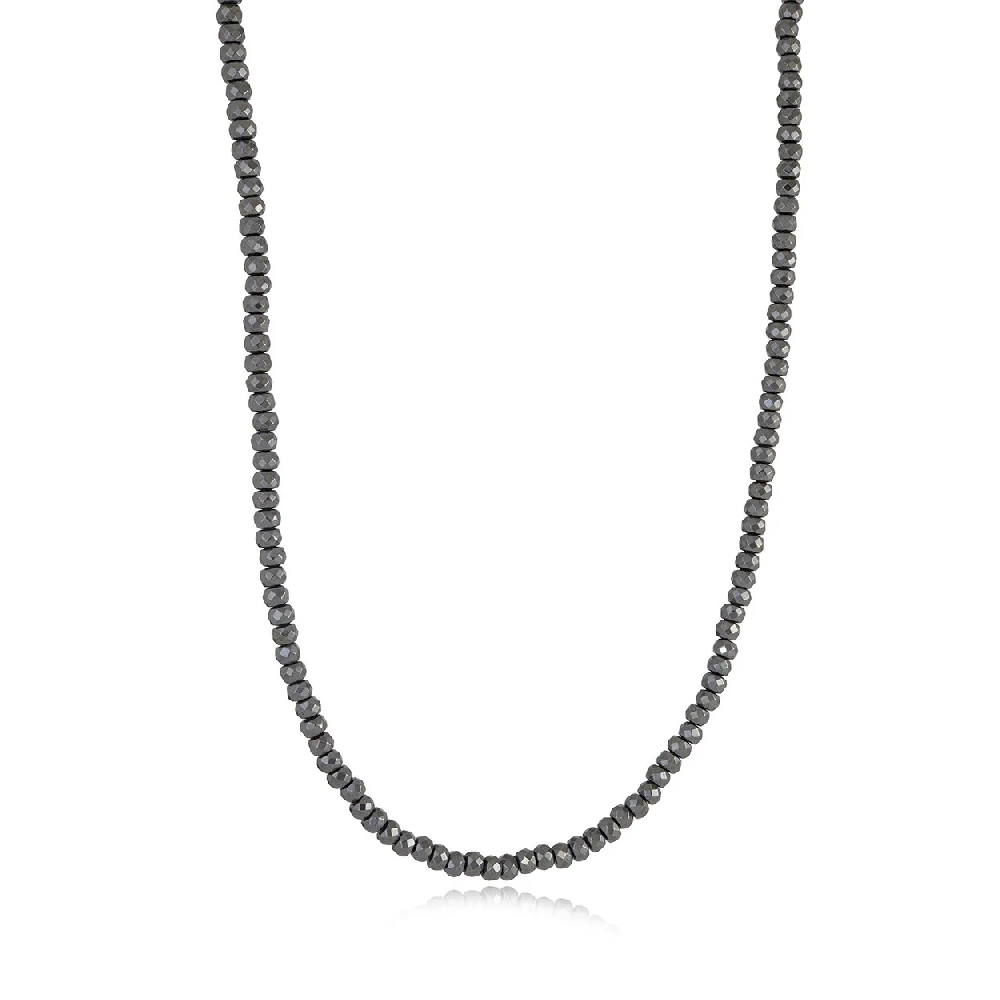 Collier acier inoxydable anthracite, hématites - BN-11-22 - Italgem Steel