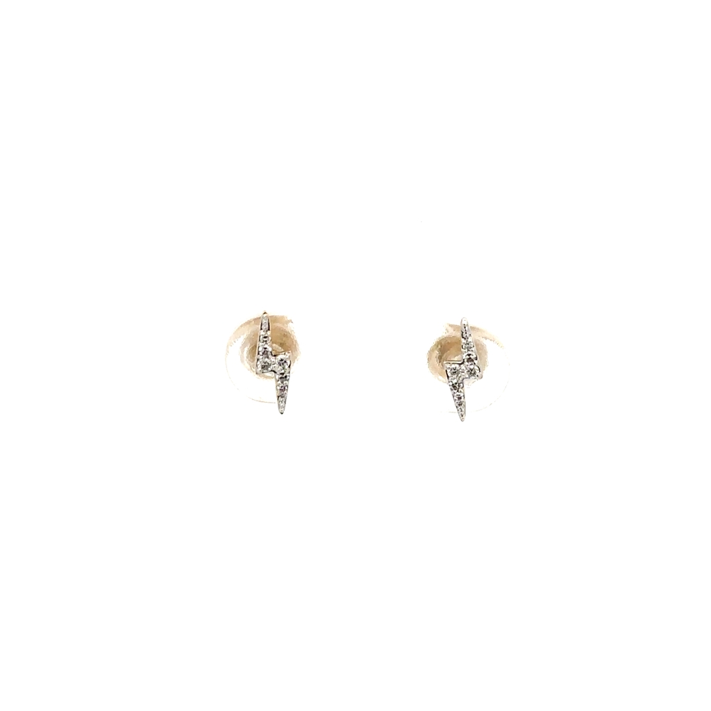 Boucles d'oreilles fixes vissées, éclairs, or jaune 10 carats, 8 points de diamant de laboratoire total, VS/EF, certificat - LGE46503-08 - Exclusivités