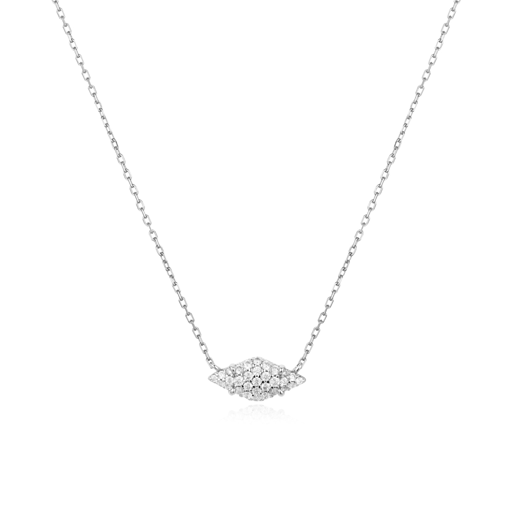 Collier argent rhodié, zircons incolores - N061-03H - Ania Haie