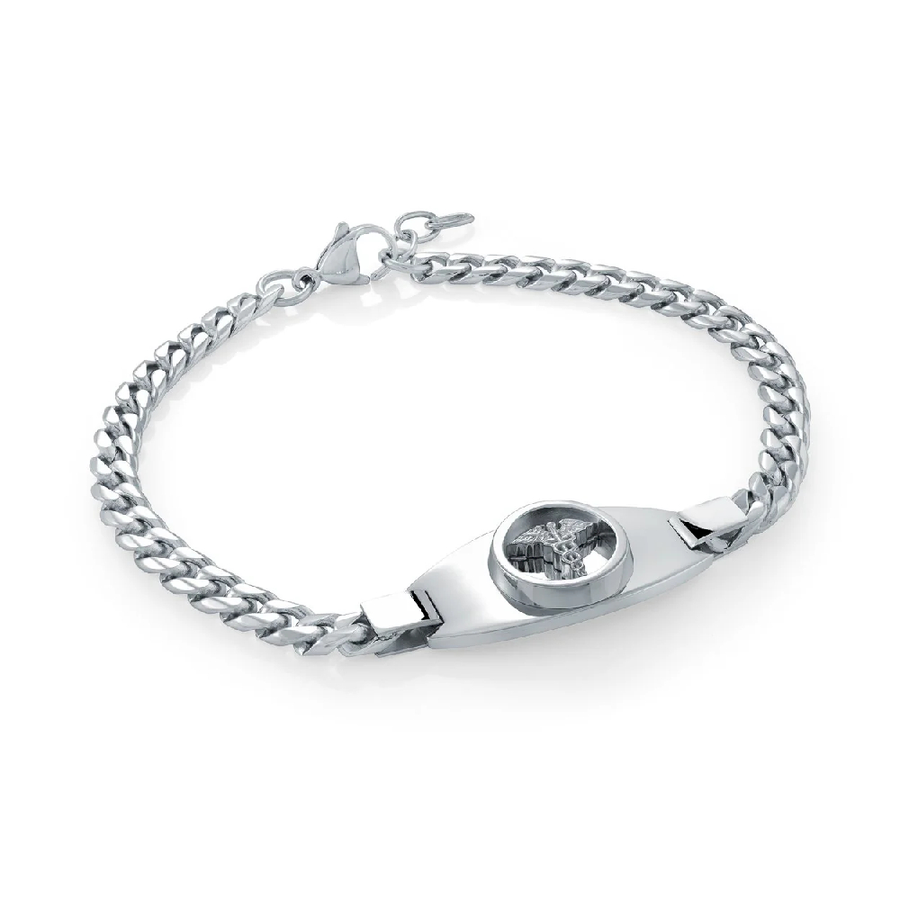 Bracelet médical gourmette, acier inoxydable - SMAB17 - Italgem Steel