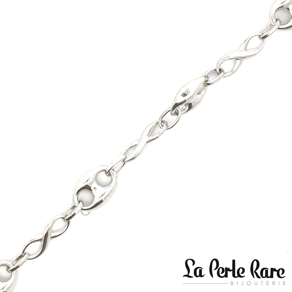 Bracelet infini or blanc Bracelet infini or blanc