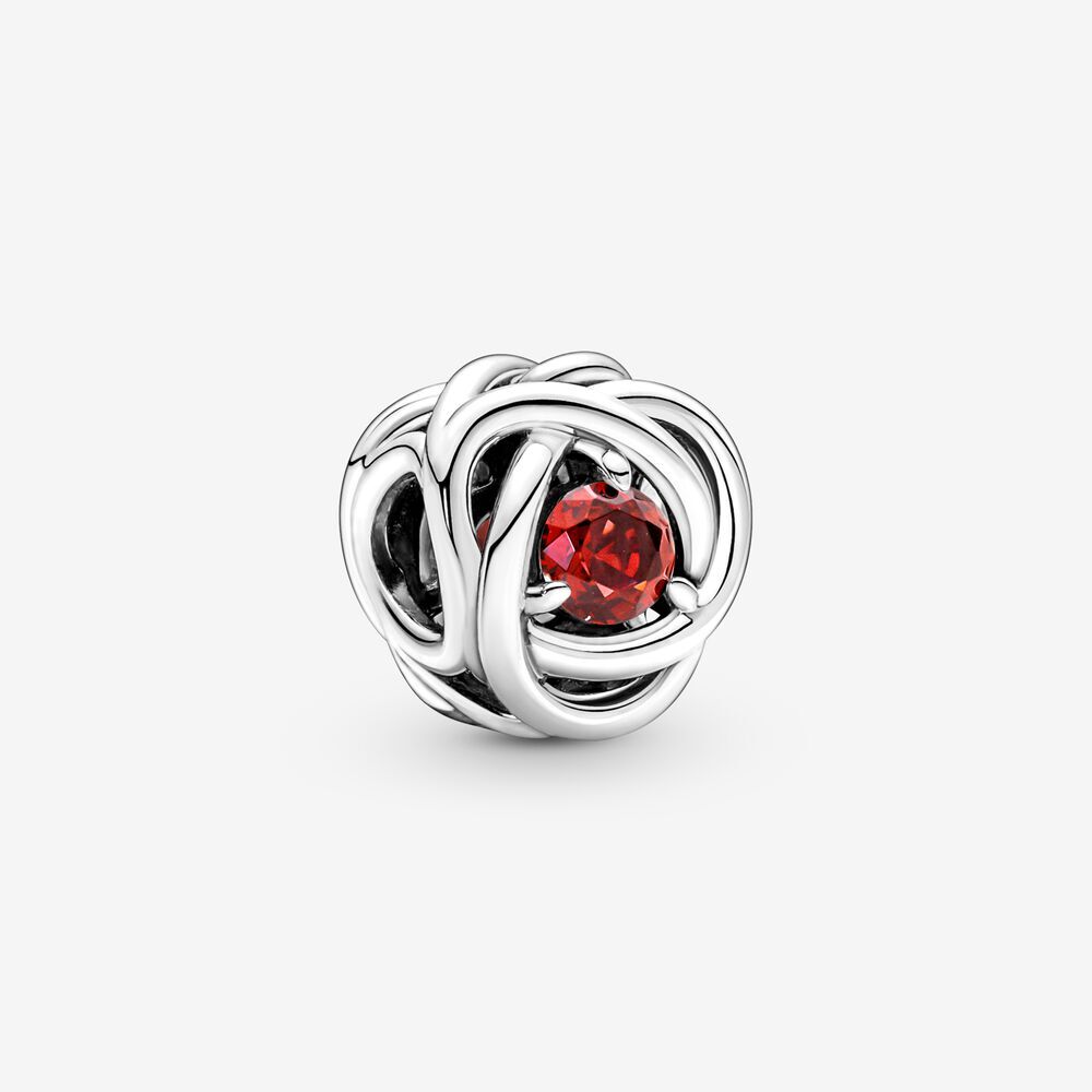 Bille cercle d'éternité rouge, argent, cristal rouge - 790065C01 - Pandora