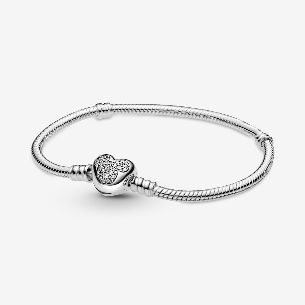 Bracelet fermoir en forme de coeur mickey mouse, cz - 599299C01-17 - Pandora